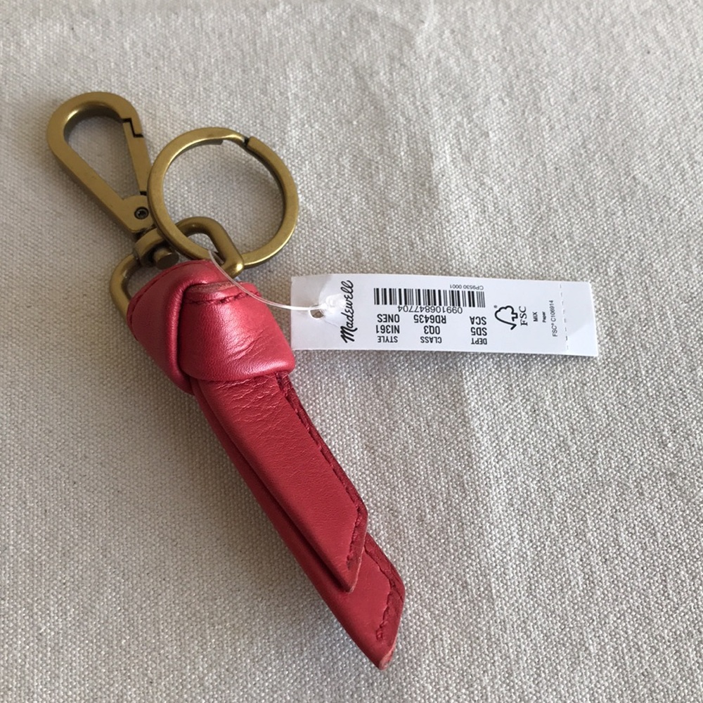 NWT Madewell RED leather THE SYDNEY KEY FOB THE SYDNEY KEY FOB - Picture 4 of 5